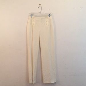 ivory sailor button straight leg trousers size 6